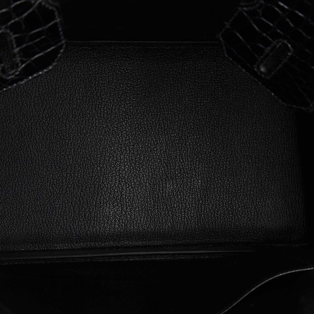 Hermes Touch Birkin Bag Noir Ostrich with Shiny Alligator with Palladium Hardwar - Picture 6 of 8